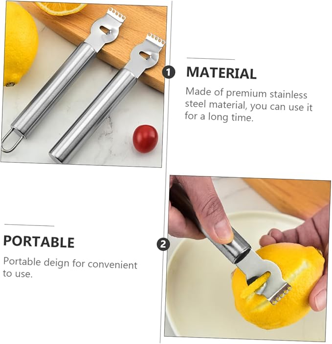 3pcs Stainless Steel Lemon Zester and Grater Kitchen Gadget for Citrus Fruits Cheese and More Easy to Clean Portable Kitchen Tool
