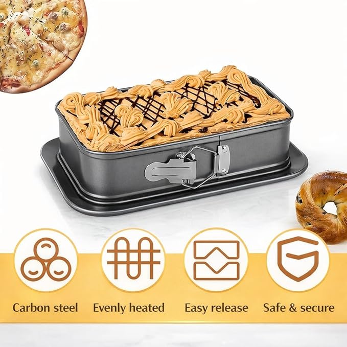 CIVJET Carbon Steel Loaf Pan with Nonstick Coating, Springform Bread Baking Mold for Homemade Bread, Cakes & Desserts, Easy Release, Rust-Resistant & Durable for Home or Commercial Baking