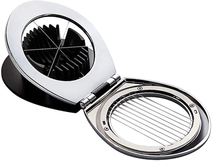 Egg Slicer Egg Cutter Egg Wedger For Hard Boiled Eggs,Stainless Steel Wire with 3 Slicing Styles Silver&Black