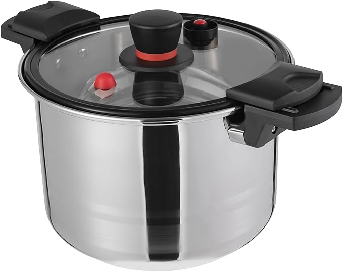 Bokknppo 7.4Qt Pressure Cooker Stainless Steel Pressure Pot 60Kpa Heating Pressure Tank Pressure Canner with Pressure Valve for Gas Stove Induction Cooker