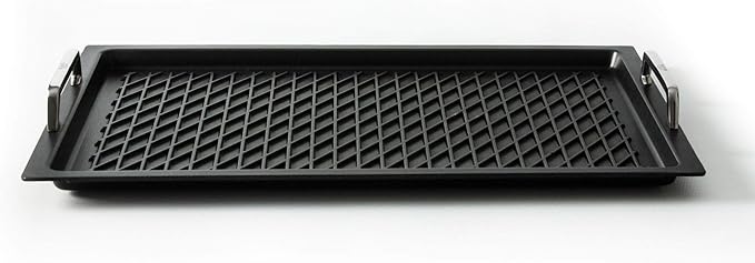 AMT Gastroguss The "World´S [.]" Professional Grill Plate BBQ, 53 x 33 cm, Stainless Steel Handles, die-cast Aluminium, Non-Induction, Lotan® Non-Stick Coating, AMZN-25333-G-BBQ-US