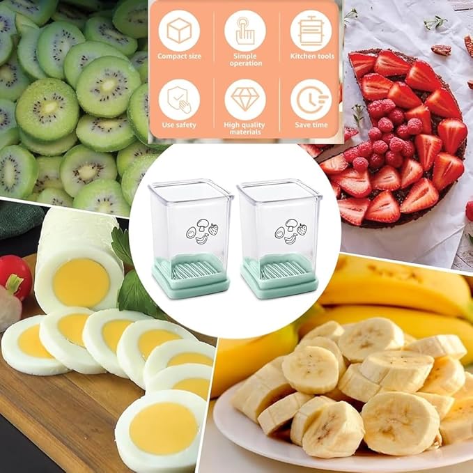 Fruit Slicer Cup Fruit and Vegetable Speed Slicer with Push Plate Cup Slicer Strawberry Cutter Egg Slicer Banana Slicers Grape Cutter Stainless Steel Detachable Fruit and Vegetable Slicer Slicing Tool