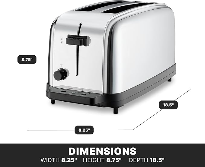 Waring Commercial WCT704 4 Slice Extra Long Slot Light Duty Pop-Up Toaster, 120V, 5-15 Phase Plug
