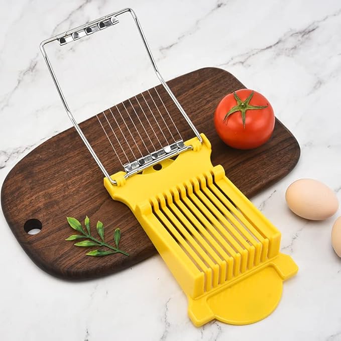 Multifunctional Stainless Steel Luncheon Meat Slicer,Home Slicing and Splitting Tools Food Slicer for Butter Cheese Kiwifruit Strawberry Banana and Cooked Eggs Etc. (Yellow)