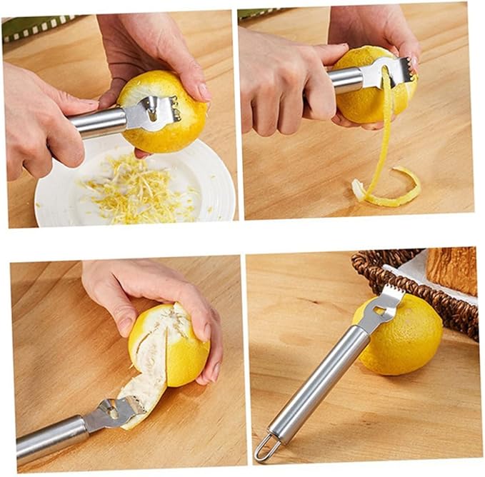 Lemon Zester Citrus Peeler Paring Knife Peel Orange and Lemon Stainless Steel Easy Clean