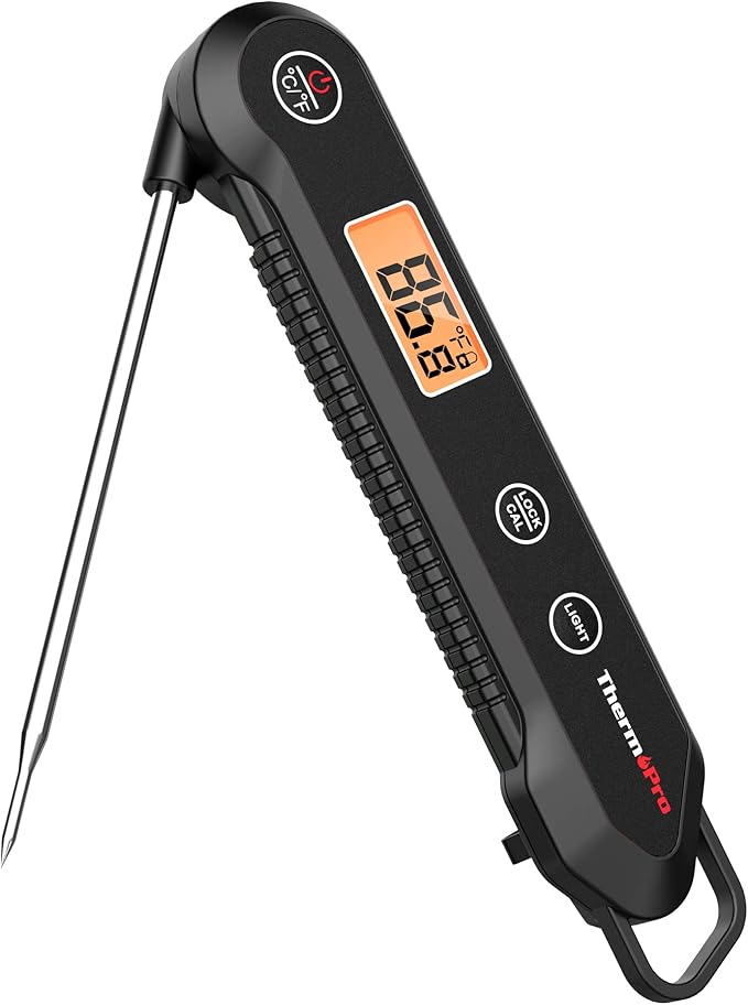 ThermoPro Digital Instant Read Meat Thermometer for Grilling Waterproof Kitchen Food Thermometer with Calibration & Backlight Baking Bread Candy Thermometer Cooking Tools Utensils