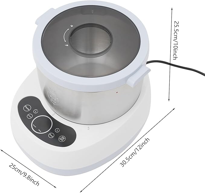 5L Electric Dough Maker with Ferment Function, 230W Dough Mixer with 304 Stainless Steel Bowl for Bread, Pizza, Pasta, 3 Mixing Modes, Timer, US Plug (Blue & White)