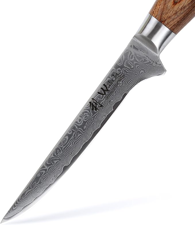 Wakoli EDIB Pro Damascus Meat Cleaver Knife – Japanese Style Kitchen Knife | 5.5-Inch Genuine Damascus Steel Blade with VG10 Core | Ergonomic Pakkawood Handle | Professional Cooking Tool in Gift Box