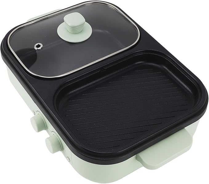 1300W Multifunctional Hot Pot, Non Stick Dual Sides Electric Cooker for Frying, Grilling, Cooking for Indoor Outdoor Use (US Plug 110V)