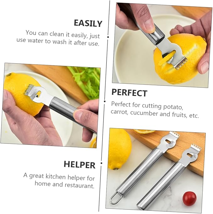 3pcs Stainless Steel Lemon Zester Grater Ergonomic Kitchen Tools for and Vegetable Peeling Multi-purpose Grater for Citrus Cheese