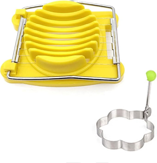 Egg Slicer, Egg Splitter, Fancy Egg Cutter Tool, Kitchen Egg Slicer for Hard Boiled Eggs Tool (Color : Yellow)