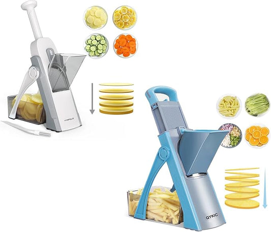 SAFE SLICER GRAY + LARGE MANDOLINE SLICER AND CHOPPER Blue