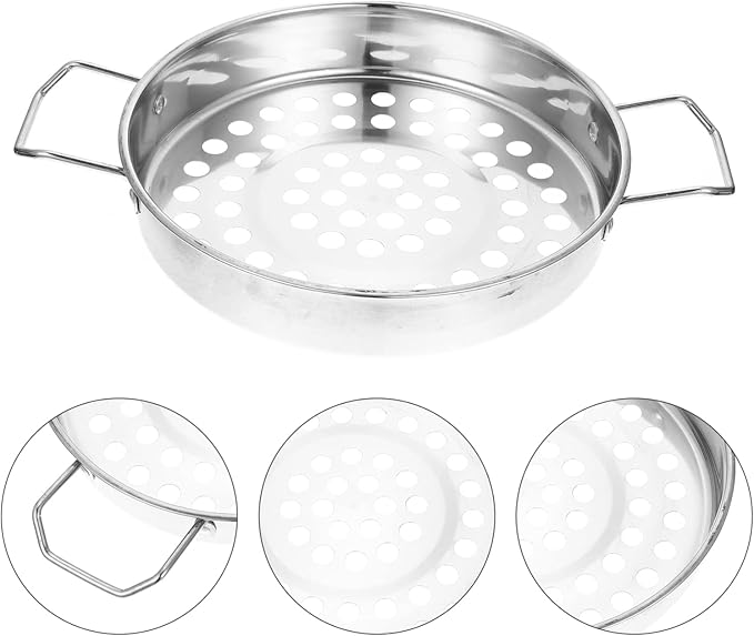 UPKOCH Stainless Steel Colander Spoon Large Mesh Food Strainer for Cooking for Draining Seafood Vegetables and Fruits for Hot Pot and Kitchen Use