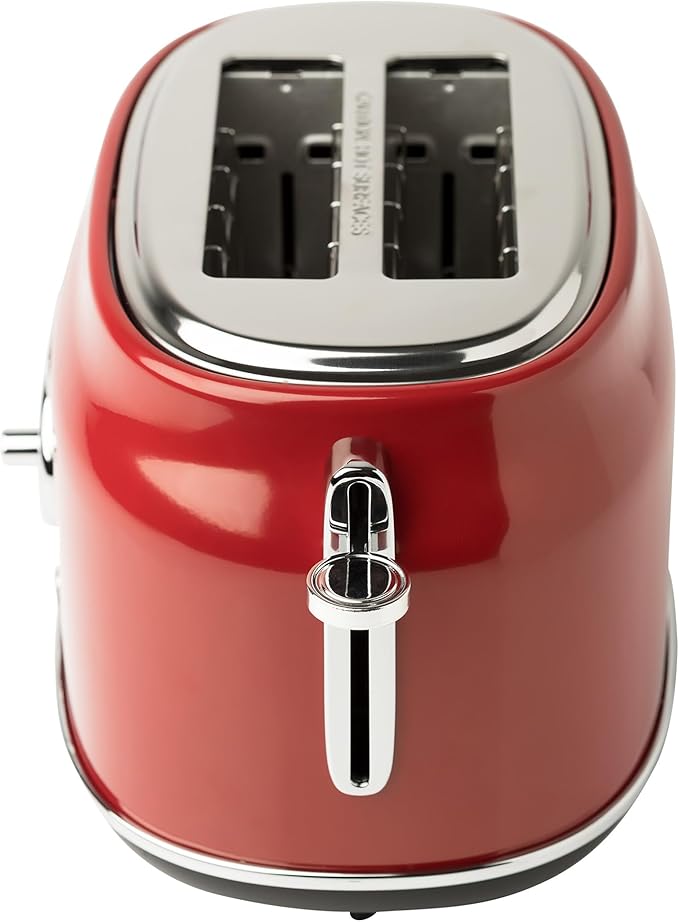 Haden Dorset 2 Slice Wide Slot Stainless Steel Toaster with Adjustable Browning Control & Non-Slip Feet, Rectory Red