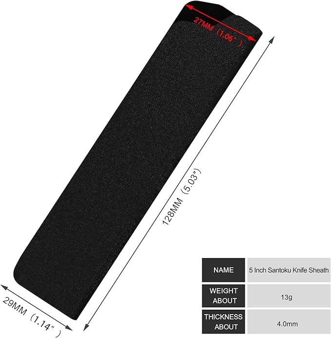 XYJ Knife Case Set Universal Knife Edge Guards for 5'' Santoku Deba Chef Knife Sheath Sleeve ABS Knife Cover Case Blade Protectors for Japanese Style Knife(Knives Not Included)