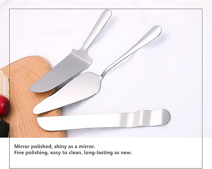 Enbar Cake Knife and Server Set Wedding Stainless Steel Cake Cutting Set For Wedding Include Cake Cutter And Cake Perfect For Wedding, Birthday, Parties and Events