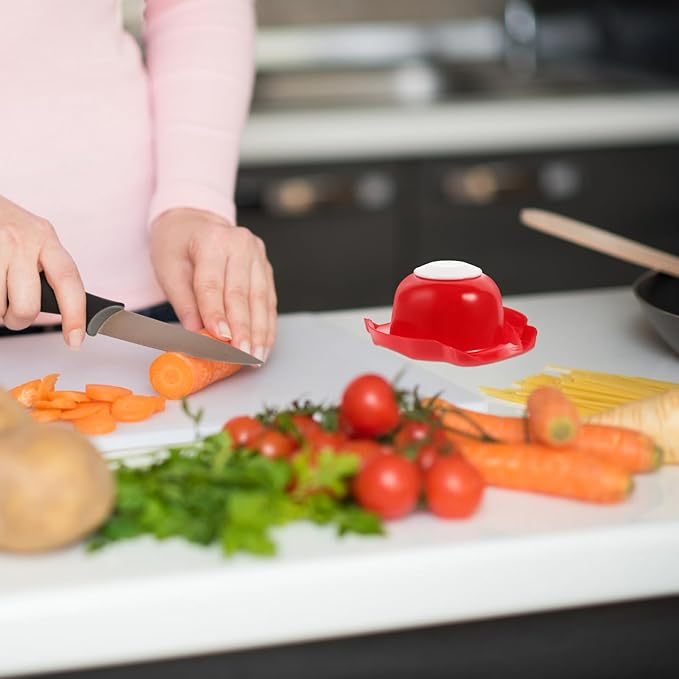 Garneck Food Safety Holder for Mandolin Slicer or Grater, Finger Anti-Cut Protectors for Vegetable Grater Peelers Food Slicer Cutter Finger Guard for Mandoline Slicer Cutting Red
