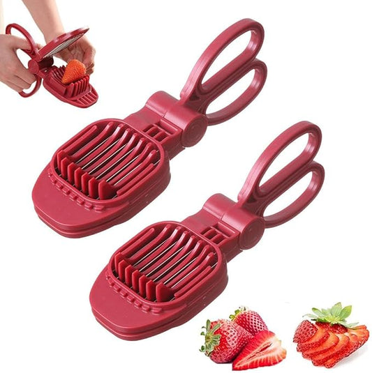Strawberry Slicer,Egg Slicer for Hard Boiled Eggs,Multipurpose Stainless Steel Wire Fruit Cutter for Banana,Cucumber,Mushroom,Rapid & Safe Slicing Kitchen Gadgets
