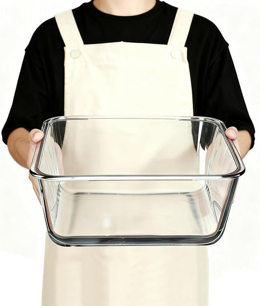 Extra Large Glass Storage Containers with Lids, Large Glass Food Containers for Rotisserie Chicken/Turkey and Potluck, Giant Watermelon Container, XL Big Bowl Freezer Storage Container Airtight 220 oz