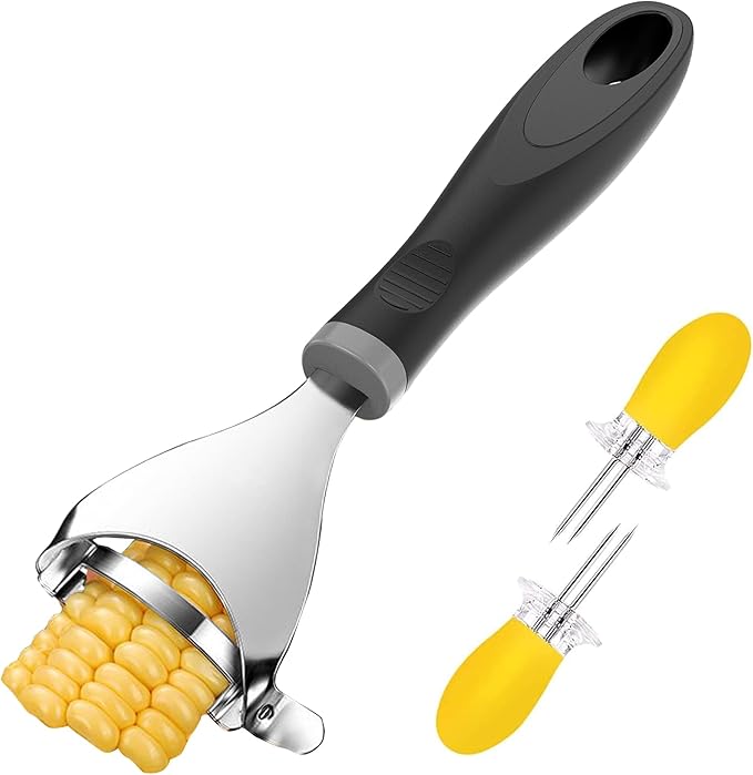 Corn Peeler, Corn on the Cob Stripper Tool with Non-Slip Handle, Black