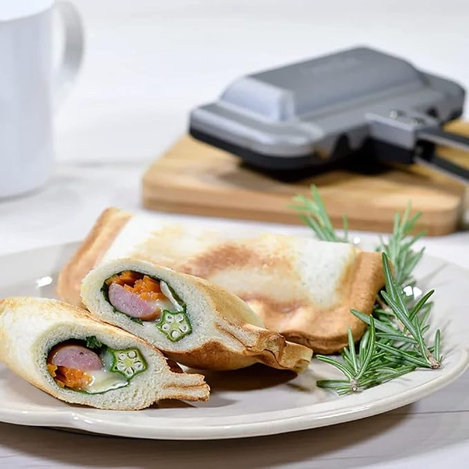 Breakfast Sandwich Maker, 4w1h sandwich maker, hot dog toaster,press bakeware nonstick frying pan pancake pan cooker with removable handle for breakfast pancakes, omelets, frittatas and toast (C-1)