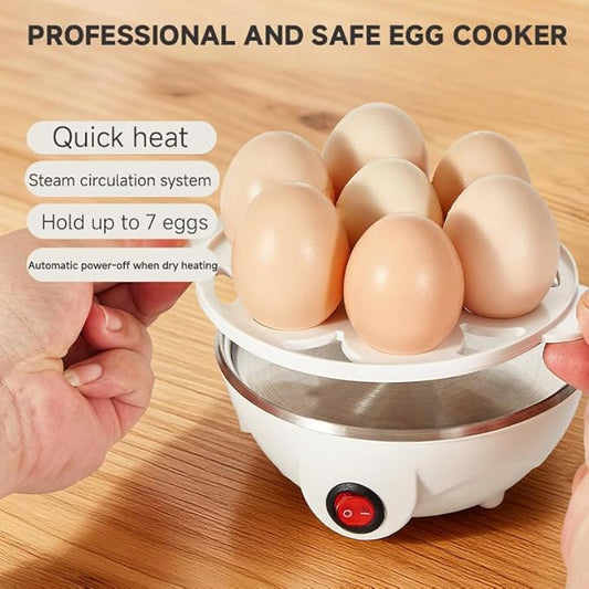 Set of 2: Egg Cooker Boiler Electric Steamer + Egg Slicer Cutter for Hard Boiled Eggs (Black)