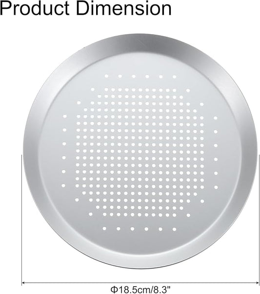 uxcell Pizza Screen, 8.3" Restaurant-Grade Aluminum Round Pizza Baking Screen with Holes Seamless for Pizza Party Kitchen Restaurant Cooking, Silver Tone