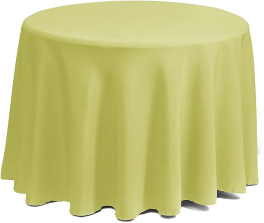 Gee Di Moda Round Tablecloth - 70 Inch Yellow Round Table Cloth for 24 to 48 Inch Round Tables - Heavy Duty Washable Fabric - for Buffet Table, Holiday Party, Dinner, Wedding & Baby Shower