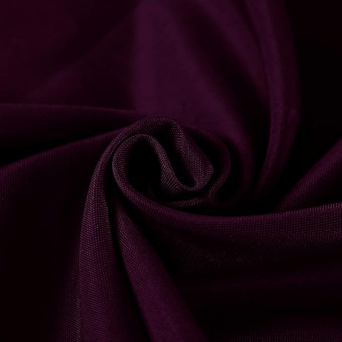 Fokitut 2 Pack Waterproof Round Tablecloth, 108 Inch, Stain Resistant and Wrinkle Polyester Table Cloth, Fabric Table Cover for Kitchen Dining, Wedding, Party, Holiday Dinner-Eggplant