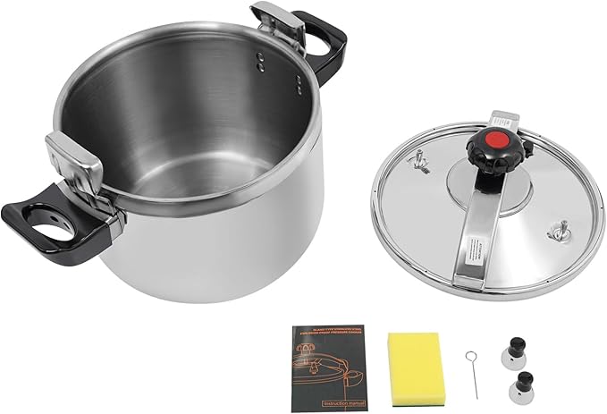 26L/27.47 Qt Pressure Cooker,50Kpa High Pressure Stovetop Cooker with 3-Layer Composite Bottom, 201 Stainless Steel Pressure Canner with Double Valves for Commercial & Home Use