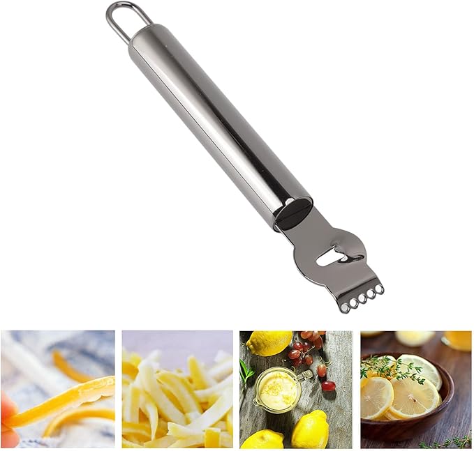 Lemon Zest Peeler, 304 Stainless Steel Lemon Zester, Fruit and Vegertable Grater, Orange Citrus Twist Peeler, Kitchen Accessories Knife Tool foe Kitchen Gadgets, Safe and Engery Saving Hands(Black)