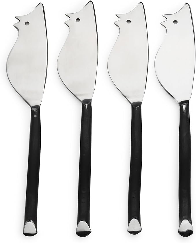 INOX ARTISANS Twig Ratoncito Cheese Spreader/Knife 4 Pc. Set