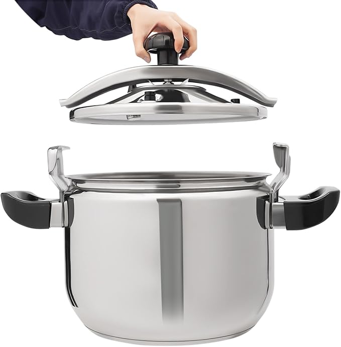 23.2 Quart Pressure Cooker Stainless Steel Pressure Cooker, Large Capacity, Commercial Pressure Cooker Clamp On Type, Single Valves for Family or Commercial Use