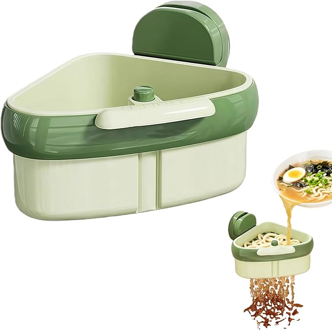 Suction Cup Kitchen Sink Caddy – Triangular Sink Drain Basket & Strainer – Small Corner Sink Trash Catcher for Vegetables, Fruits, Sponges, Soap – Space-Saving Organizer (1, Green)