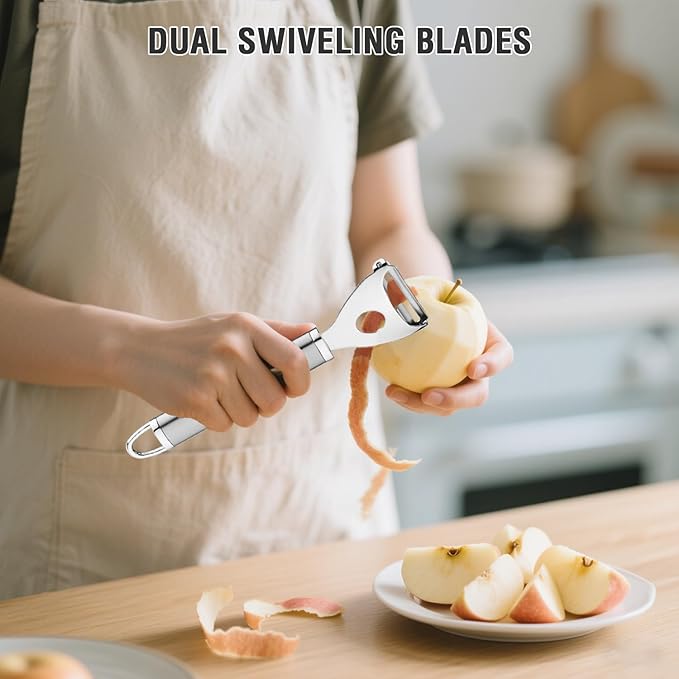 Vegetable Peeler Stainless Steel for Kitchen, Y-Shaped and I-Shaped Peelers Potato - Fruit and Vegetable Peelers for Kitchen with Non-Slip Ergonomic Handle, Sharp Blade Peelers (3PCS)