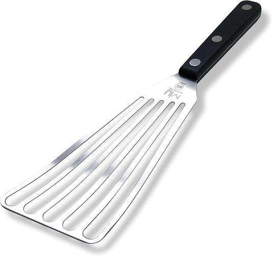 WALLFARM Fish Spatula - Pro-Grade Slotted Kitchen Turner - Stainless Steel - Long, Thin Metal Spatula for Flipping Delicate Foods, Fish, Eggs, Veggies - Perfect for Grilling, Frying, Griddle - 11"