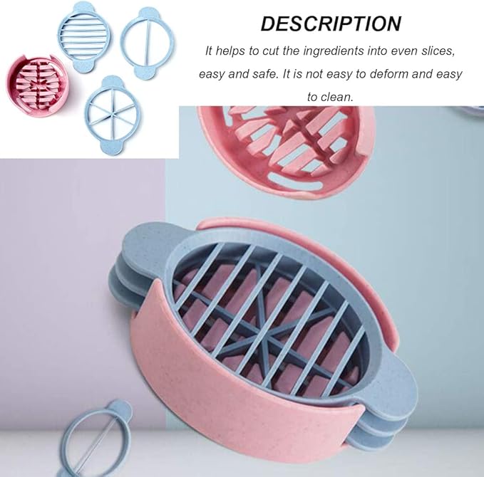 AKOAK 1 Pack Egg Cutter Egg Fruit Decorative Slicer Multifunctional Stainless Steel Manual Pine Flower Egg Slice Divider Family Restaurant kitchen Gadget