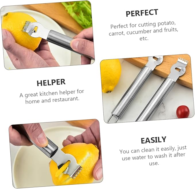 3pcs Stainless Steel Lemon Zester Grater Ergonomic Kitchen Tools for and Vegetable Peeling Multi-purpose Grater for Citrus Cheese