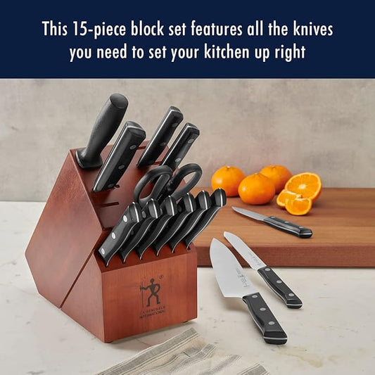 HENCKELS Dynamic Razor-Sharp 15-Piece Knife Set, Chef Knife, Bread Knife, Steak Knife, German Engineered Informed by 100+ Years of Mastery