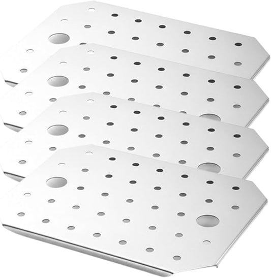 Stainless Steel Steam Table Pan False Bottoms – Hotel Pan Inserts with Drain Holes, Available in 1/4, 1/2, and Full Size | Keeps Food Elevated & Prevents Sogginess (4, Half Size (1/2 Size))