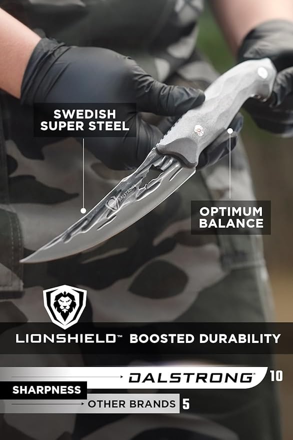 Dalstrong Curved Fillet Boning Knife 6”- Barbarian Series - Premium Swedish 14C28N High Carbon Stainless Steel - Black Brown Wood Handle Knife - Professional Fillet Knife- Sheath Included