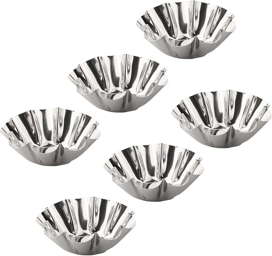 6Pcs Stainless Steel Nonstick Tart Pan for Fruit Tart, Egg Tart, and Cupcake, Easy to Clean and Remove, DIY Baking Accessories