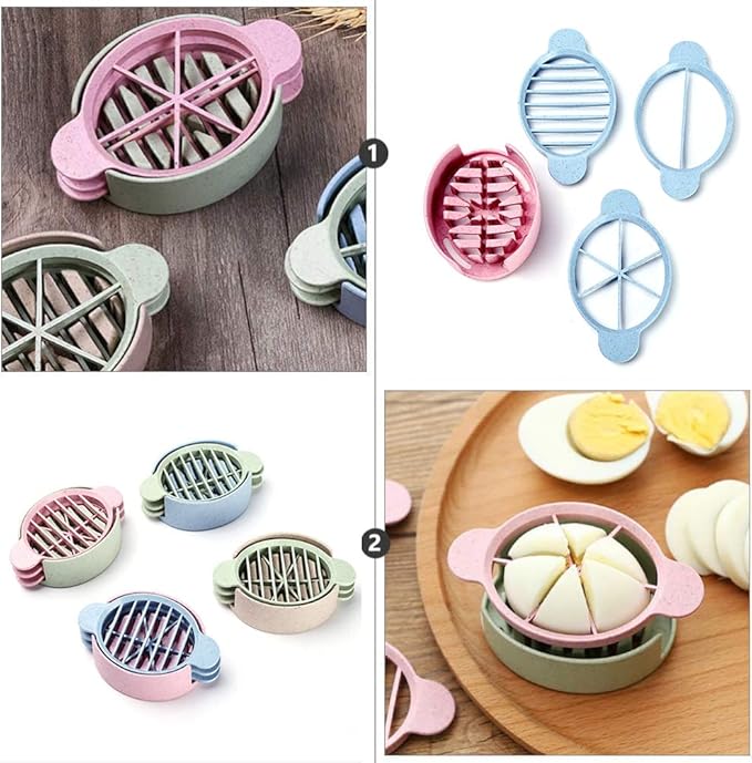 AKOAK 1 Pack Egg Cutter Egg Fruit Decorative Slicer Multifunctional Stainless Steel Manual Pine Flower Egg Slice Divider Family Restaurant kitchen Gadget