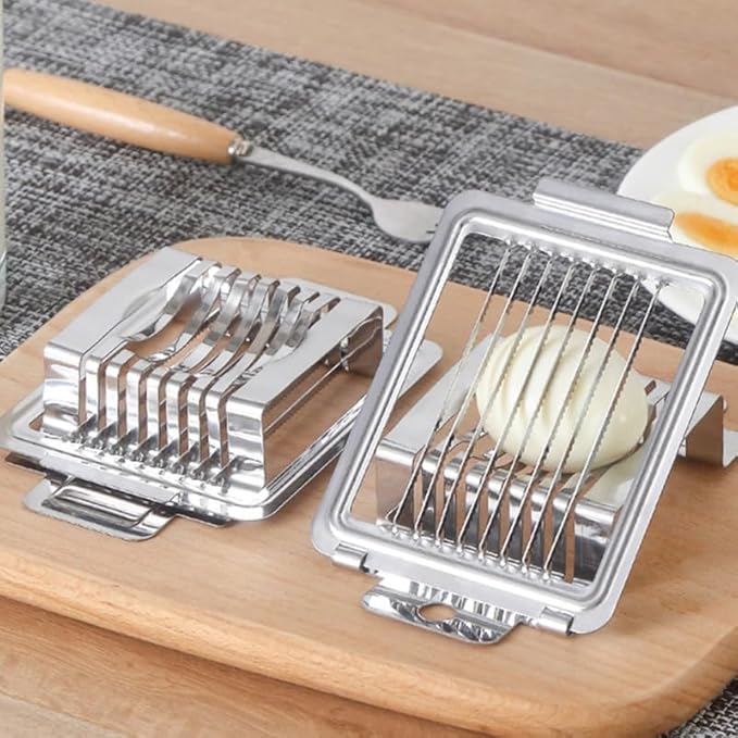 VOSAREA Stainless Steel Egg Slicer Kitchen Slicer Tool for Slicing Eggs and Cheese 5.7X3.54 Inches