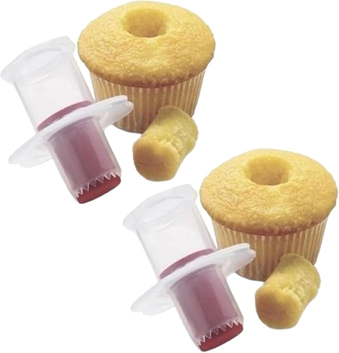 2Pcs Random Color Cupcake Corer Decorating Divider Pastry Corer Model Cake Filler Corers Corers and Pitters Fruit and Vegetable Tools Home and Kitchen