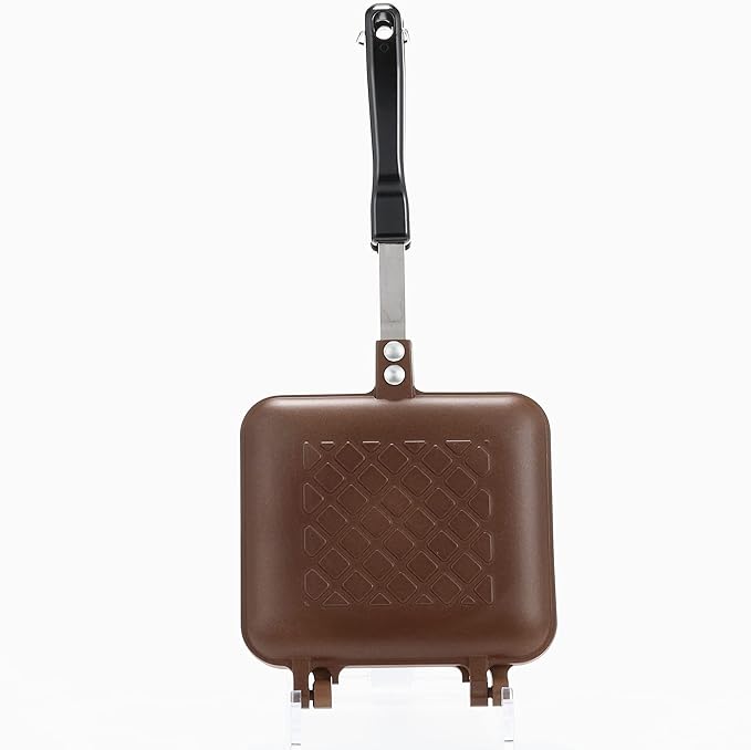 Yoshikawa SJ2629 Hot Sand Maker, For Gas Fire, Single Fluorine Processed, Total Width 5.9 x Length 13.8 x Height 1.3 inches (15 x 35 x 3.2 cm), Brown, Outdoor Camping