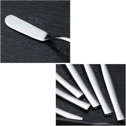 Idotry 6-Piece Stainless Steel Butter Knives, Cheese/Butter Spreaders, 6.32-INCH