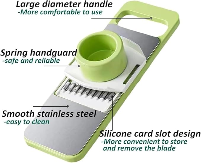 Martivex Slicer, 6-in-1 Vegetable Cutter, Mandoline Slicer for Kitchen, Vegetable Slicer Cutter with Multi Blade, Cheese Grater, kitchen gadgets (2pcs)