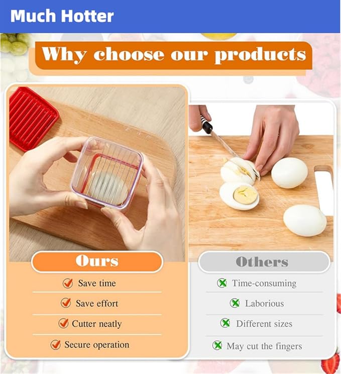 Stainless Steel Strawberry Slicer Egg Slicers Banana Slicers, Fruit & Vegetable Speed Fruit Slicer with Push Plate, Quickly Making Fruit Vegetable Salad, Kitchen Portable Slicing Tool