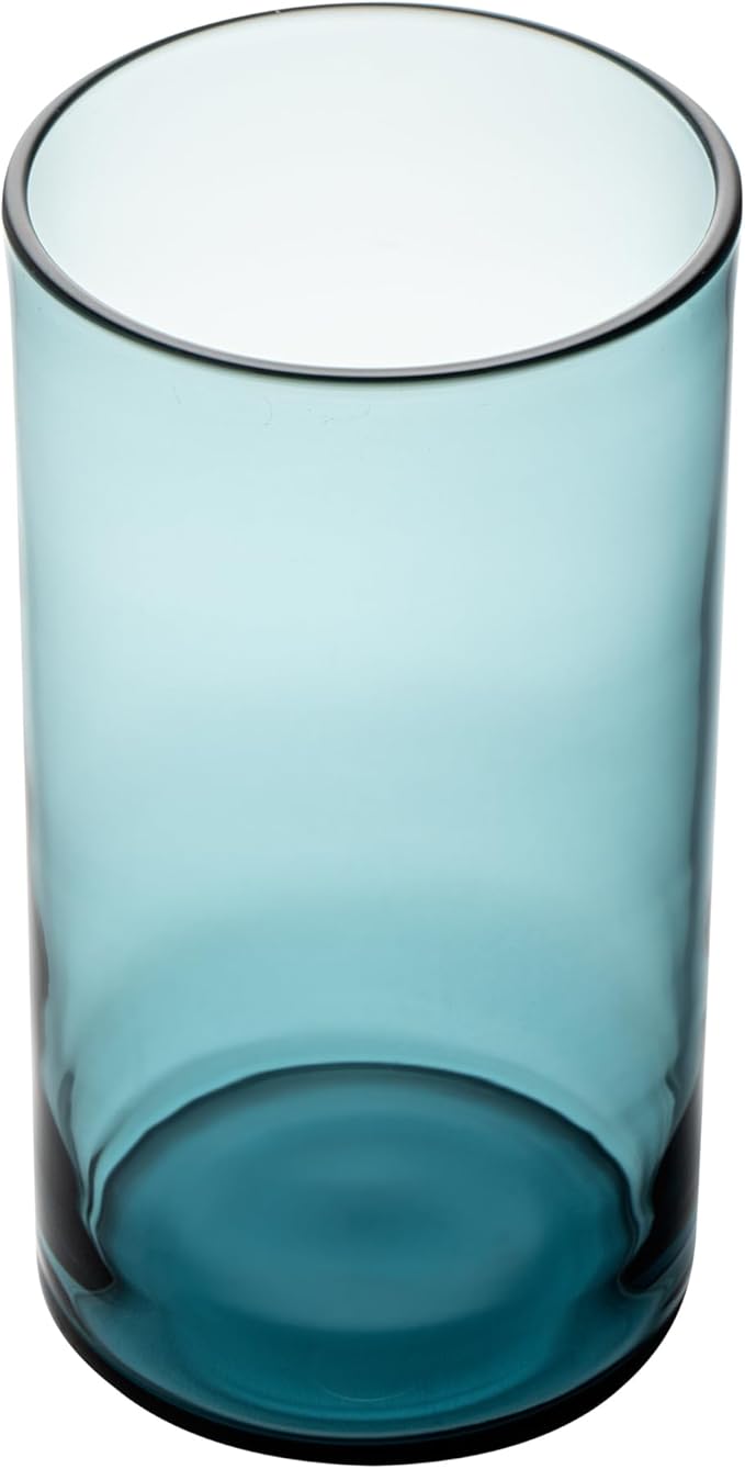 Restaurantware-Vetri 16 Ounce Tall Drinking Glasses, 24 Dishwashable Beverage Glasses - No-Lead, Elegant, Blue Glass Tumblers, Ideal For Water, Juice Beer, Cocktails, Liquor, Iced Tea, And More